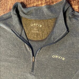 Orvis Heathered Blue Quarter-Zip Jacket